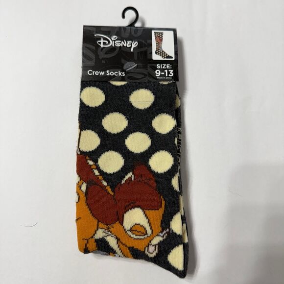 NWT Disney Bambi and Thumper Novelty Crew Socks Unisex Size 9-13 - Picture 1 of 3